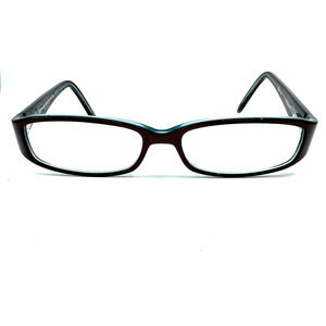 Bulova Eyeglasses Frames AUGSBURG Chocolate/Teal 52-15-135 Full Rim H12148